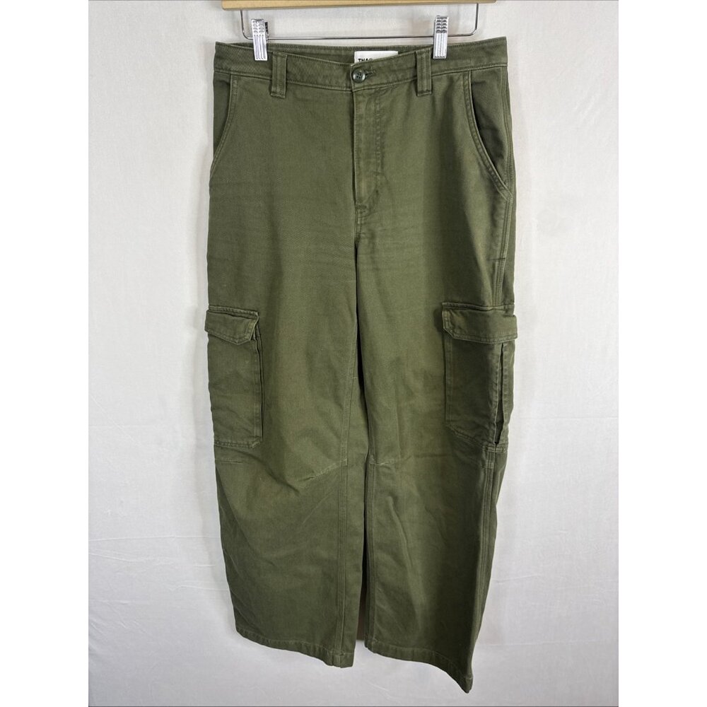 Aritzia TNA Cargo Pants Womens 8 Green Military Utility Wide Leg